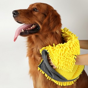 Chenille hundhandduk